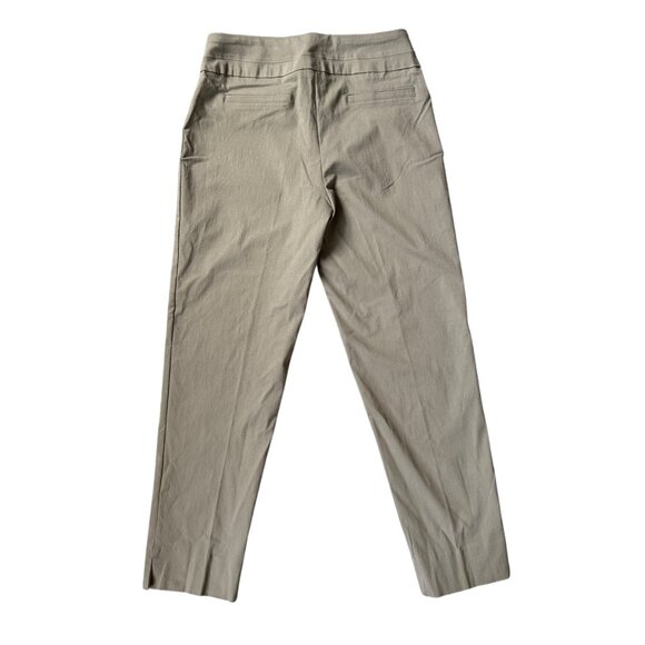 Zac & Rachel tan flat front khaki cropped stretchy pull on pants women's size 6 - Picture 2 of 6